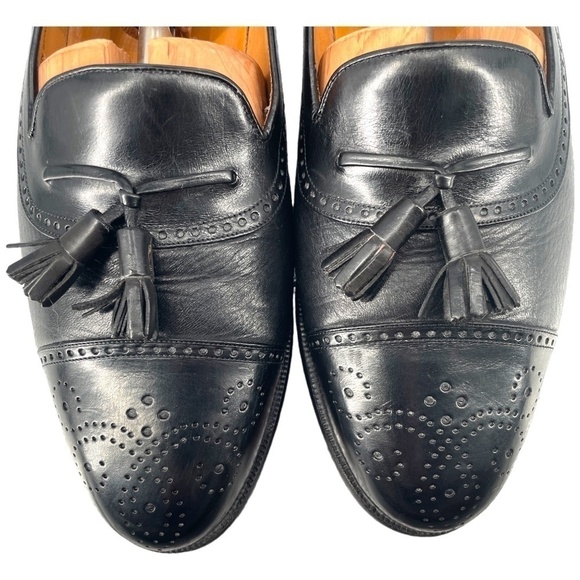 Mezlan Havana Brogue Cap Toe Kiltie Loafer with Tassels, Black, Size 8.5M - Picture 6 of 13